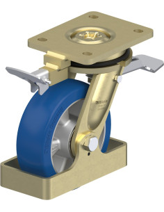 LS-ALBS 150K-ST-RI4-FS poliuretano ratukas su stabdžiais