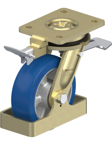 LS-ALBS 150K-ST-RI4-FS poliuretano ratukas su stabdžiais