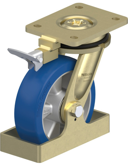 LS-ALBS 160K-RI4-FS poliuretano ratukas su stabdžiais