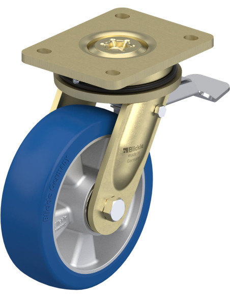 LS-ALBS 160K-ST poliuretano pasukamas ratukas su stabdžiais