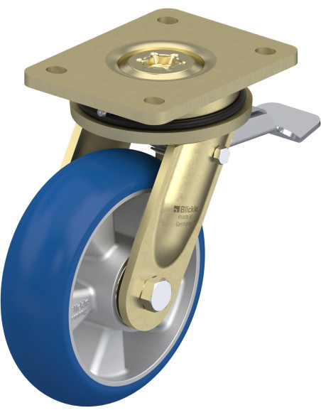 LS-ALBS 160K-ST-CO poliuretano ratukas su stabdžiais