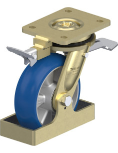 LS-ALBS 160K-ST-CO-RI4-FS poliuretano ratukas su stabdžiais