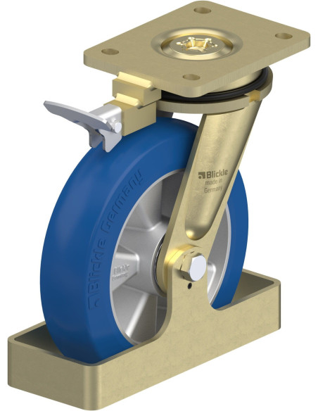 LS-ALBS 200K-CO-RI4-FS poliuretano ratukas su stabdžiais