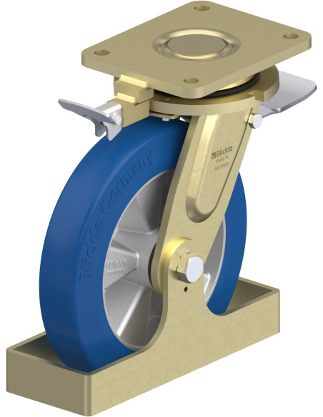 LS-ALBS 250K-ST-RI4-FS poliuretano ratukas su stabdžiais