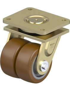 LSD-GB 128K - Dvigubas pasukamas poliuretano ratukas 125 mm