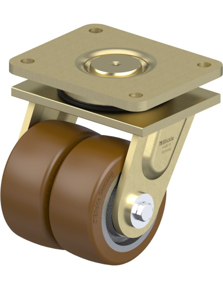 LSD-GB 128K - Dvigubas pasukamas poliuretano ratukas 125 mm