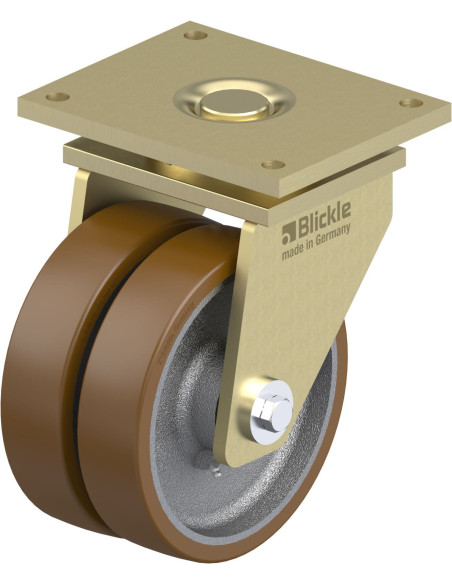 LSD-GB 250K dvigubas pasukamas poliuretano ratukas 250 mm