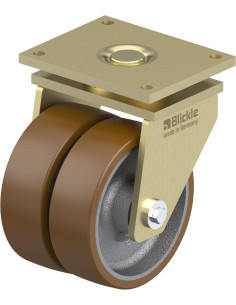 LSD-GB 252K poliuretano dvigubas pasukamas ratukas 250 mm