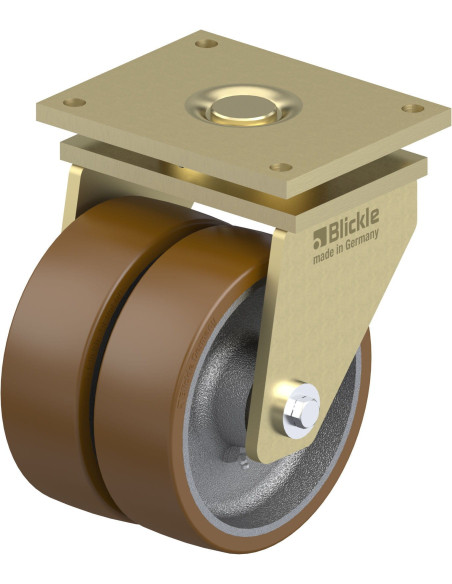 LSD-GB 252K poliuretano dvigubas pasukamas ratukas 250 mm