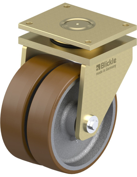 LSD-GB 302K poliuretano dvigubas pasukamas ratukas 300 mm