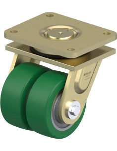 LSD-GST 127K - Dvigubas pasukamas poliuretano ratukas 125 mm