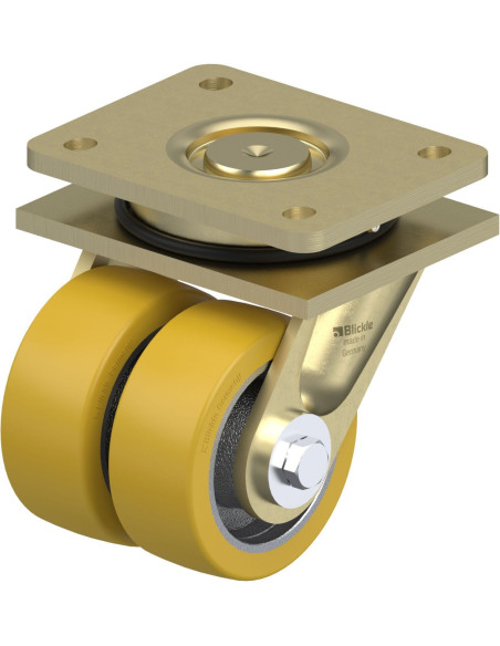 LSD-GTH 100K dvigubas pasukamas poliuretano ratukas 100 mm