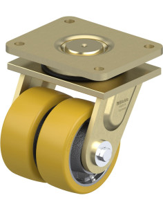 LSD-GTH 127K - Dvigubas pasukamas poliuretano ratukas 125 mm