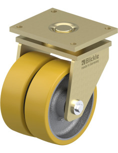 LSD-GTH 252K - Dvigubas pasukamas poliuretano ratukas 250 mm