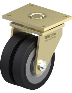 LSD-SE 250K - Dvigubas pasukamas ratukas dengtas guma