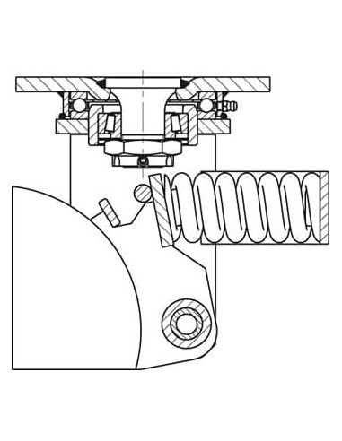 LSFN-GST 202K - 200 mm spyruoklinis pasukamas ratukas su