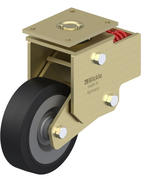 LSFN-SE 252K spyruoklinis pasukamas ratukas su guminėmis