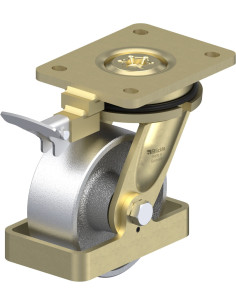 LS-G 127G-RI4-FS pasukamas plieninis ratukas su stabdžiais