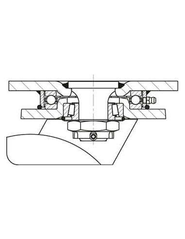 LS-G 150K-ST-RI4-FS pasukamas ratukas su stabdžiais, 150 mm
