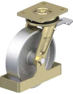 LS-G 200G-ST-FS pasukamas plieninis ratukas su stabdžiais