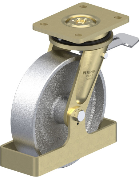 LS-G 200G-ST-FS pasukamas plieninis ratukas su stabdžiais