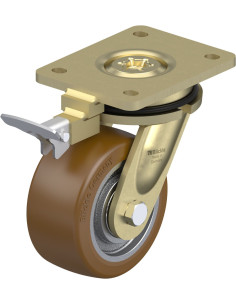 LS-GB 128K-RI4 poliuretano pasukamas ratukas su stabdžiais