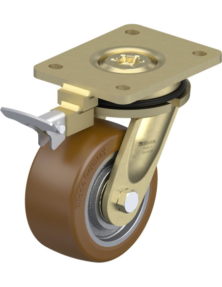 LS-GB 128K-RI4 poliuretano pasukamas ratukas su stabdžiais