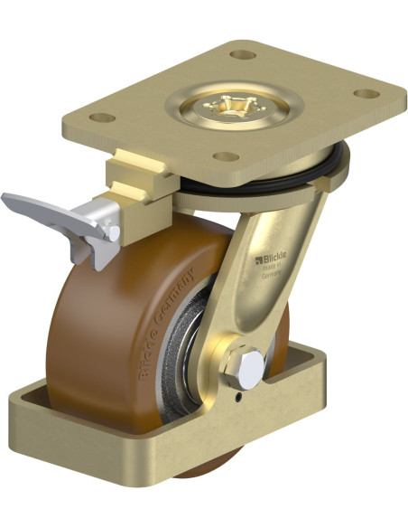 LS-GB 128K-RI4-FS poliuretano ratukas su stabdžiais