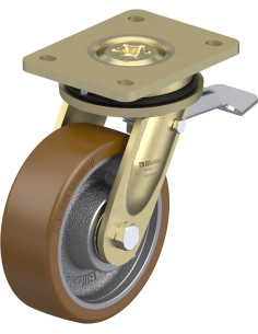 LS-GB 150K-ST pasukamas poliuretano ratukas su stabdžiais