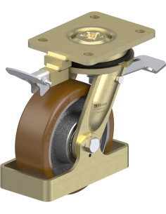 LS-GB 150K-ST-RI4-FS poliuretano ratukas su stabdžiais