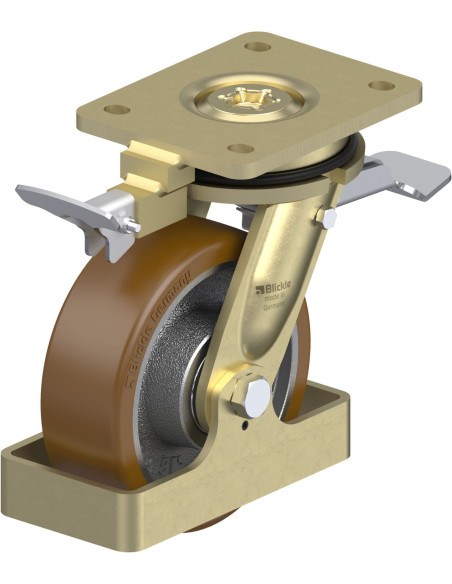 LS-GB 150K-ST-RI4-FS poliuretano ratukas su stabdžiais