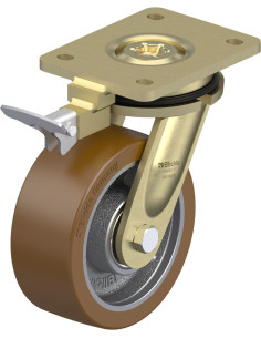 LS-GB 152K-RI4 poliuretano pasukamas ratukas su stabdžiais