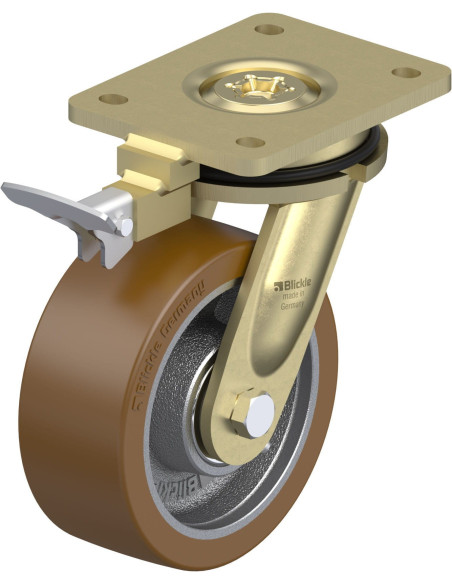 LS-GB 152K-RI4 poliuretano pasukamas ratukas su stabdžiais