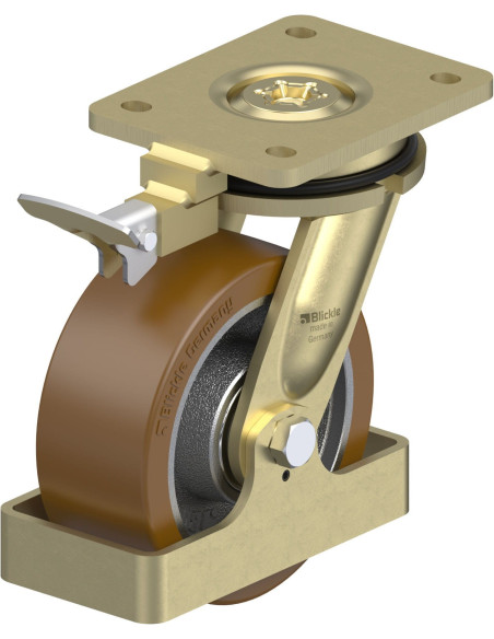 LS-GB 152K-RI4-FS poliuretano ratukas su stabdžiais