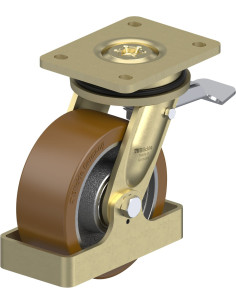 LS-GB 152K-ST-FS poliuretano ratukas su stabdžiais, 150 mm