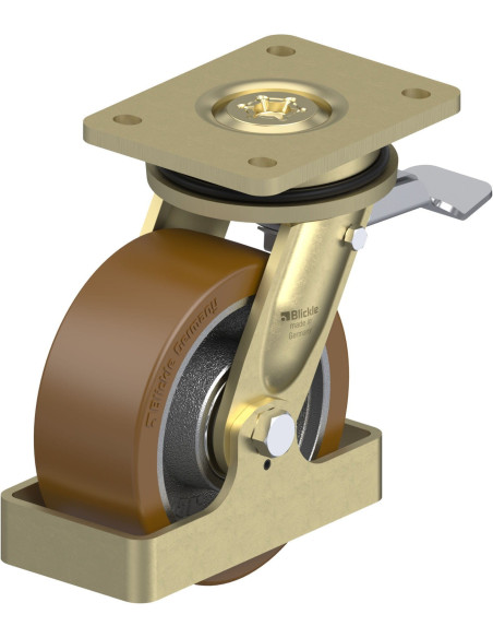 LS-GB 152K-ST-FS poliuretano ratukas su stabdžiais, 150 mm