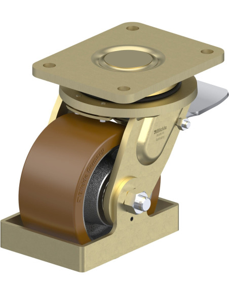 LS-GB 154K-ST-FS poliuretano pasukamas ratukas su stabdžiais