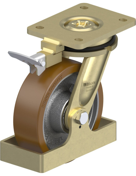 LS-GB 160K-RI4-FS poliuretano ratukas su stabdžiais