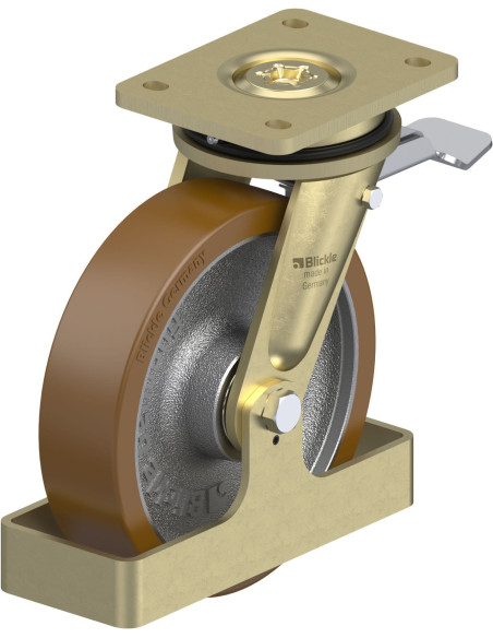 LS-GB 200K-ST-FS poliuretano ratukas su stabdžiais