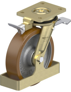 LS-GB 200K-ST-RI4-FS poliuretano ratukas su stabdžiais