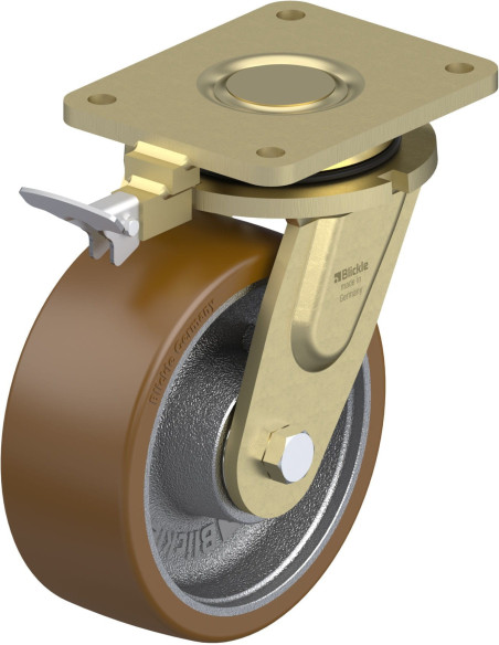 LS-GB 202K-RI4 - Poliuretano ratukas su stabdžiais