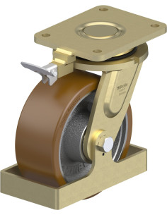 LS-GB 202K-RI4-FS poliuretano ratukas su stabdžiais