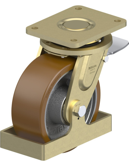 LS-GB 202K-ST-FS poliuretano ratukas su stabdžiais, 200 mm