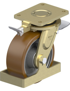 LS-GB 202K-ST-RI4-FS poliuretano ratukas su stabdžiais