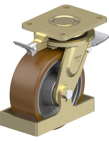 LS-GB 202K-ST-RI4-FS poliuretano ratukas su stabdžiais