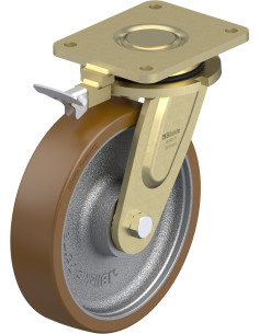 LS-GB 250K-RI4 poliuretano ratukas su stabdžiais