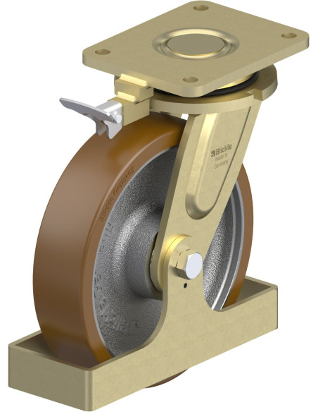 LS-GB 250K-RI4-FS poliuretano ratukas su stabdžiais