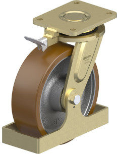 LS-GB 252K-RI4-FS poliuretano ratukas su stabdžiais