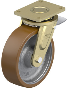 LS-GB 252K-ST poliuretano pasukamas ratukas su stabdžiais