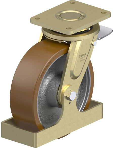 LS-GB 252K-ST-FS poliuretano ratukas su stabdžiais